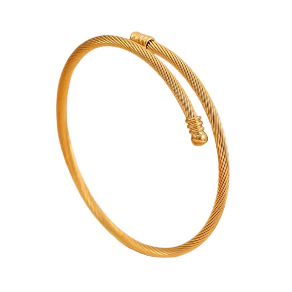 Stainless Steel Twist Bracelet Gold